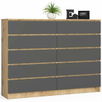 Kummut K160, 10 sahtlit, mitmev&auml;rviline, 160 &times; 121 &times; 40 cm
