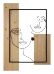 Dekoratiivne seinapaneel Faces, Must/pruun, 63 &times; 90 &times; 2 cm