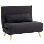 Tugitool-voodi Homcom 94x78x80cm, musta/heleda pruuni v&auml;rvi