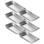 6-osaline roostevabast terasest pannide komplekt, 2,5 tolli s&uuml;gav, 0,8 mm paksune