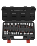 Torx-otsikute komplekt, 34-osaline, S2 ja cr-v teras, T6-T70, koos kohvriga