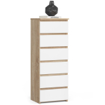 Kummut CL6, 6 sahtlit, valge/pruun, 40 &times; 109 &times; 35 cm