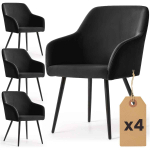 S&ouml;&ouml;gito chairs komplekt ESTELLE, 4 tk, Mustad, 54,5 &times; 83 &times; 58 cm