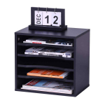 Dokumendiriiv Relaxdays 10051513_46, 5 sektsiooni, Must, 35,5 &times; 33 &times; 25 cm
