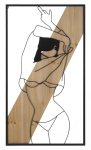 Dekoratiivne seinapaneel Strip A, Must/pruun, 50 &times; 90 &times; 2 cm