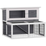 V&auml;ikelooma puur PawHut 122x93,5x95cm, halli/valge v&auml;rvi