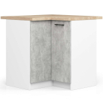 Nurgaga k&ouml;&ouml;gikapp OLIWIA S90/90, 2 ust, valge/hall, 90 &times; 85 &times; 46 cm
