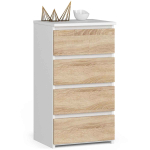 Kummut CL4, 4 sahtlit, valge, 40 &times; 74 &times; 35 cm
