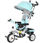 Vaiki&scaron;kas triratukas su stūmimo rankena ir stogeliu, žalias, 1-5 metų, 25 kg