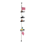 Nurgariiul vannituppa Relaxdays, 4 korvi, 4 konksu, 33 &times; 99&ndash;311 &times; 21 cm