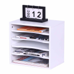 Dokumendiriiv Relaxdays 10051513_49, 5 sektsiooni, Valge, 35,5 &times; 33 &times; 25 cm