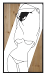 Dekoratiivne seinapaneel Strip B, Must/pruun, 50 &times; 90 &times; 2 cm