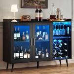 Veinikapp VEVOR DX0202-C250498S-01, 9 riiulit, LED-valgustusega, Must, 1200 &times; 400 &times; 900 mm