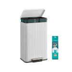 Pr&uuml;gikast SONGMICS, 50 l, pedaaliga, Valge, 33,6 &times; 62,5 &times; 40,3 cm
