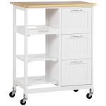 K&ouml;&ouml;gik&auml;ru Homcom 67x37x87cm, valge/heleda pruuni v&auml;rvi
