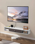 Seinale kinnitatav ujuv telekaalus 47", valge, puitlaastplaat