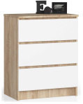 Kummut K60, 3 sahtliga, pruuni/valge v&auml;rvi, 60 &times; 77 &times; 40 cm