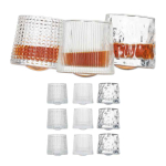 Viskiklaasid, 12 tk, 3 kujundust, 150 ml, &Oslash; 8 &times; 7,5 cm