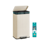 Pr&uuml;gikast SONGMICS, 50 l, pedaaliga, Valge, 33,6 &times; 62,5 &times; 40,3 cm