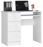 Kirjutuslaud A-6 CLP, vasakpoolne, 3 sahtlit, Valge, 90 &times; 77 &times; 50 cm