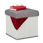 Tumb Relaxdays 10042365.0, Hoiuruumiga, Valge/hall, 35 &times; 36 &times; 35 cm