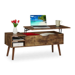 Kohvilaud Relaxdays 10047381.0, panipaiga ja lahtik&auml;iva riiuliga, Pruun/must, 108 &times; 45 &times; 40 cm