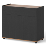 Puhvetkapp, 1 sahtel, 2 ust, Must, 80 &times; 35 &times; 70 cm
