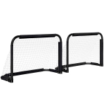 Komplekt 2 jalgpalli v&auml;ravaga lastele Homcom 90x36x60cm, musta v&auml;rvi
