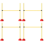 Koerte koolituskomplekt 4 osast PawHut 124x19,5x103cm, kollane
