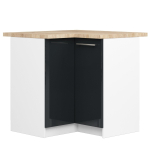 P&otilde;randale paigaldatav nurgak&ouml;&ouml;gikapp OLIWIA S90/90, 2 ust, valge/hall, 90 &times; 85 &times; 46 cm