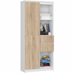P&otilde;randariiul AKORD CLP R15, 1 uks ja 2 sahtlit, valge/pruun, 80 &times; 180 &times; 35 cm