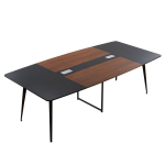 Konverentsilaud VEVOR KLHY-02, 10 inimesele, Must/pruun, 240 &times; 120 &times; 75 cm