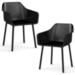 Ergonomi&scaron;kas plytelių atlo&scaron;o kėdžių rinkinys 2 vnt. su kvėpuojančiu tinkleliu, juodas