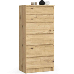 Kummut K60, 6 sahtlit, pruun, 60 &times; 130 &times; 40 cm