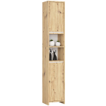 Vannitoakapp UNI, 2 ust, 4 riiulit, valge/pruun, 32 &times; 180 &times; 28 cm