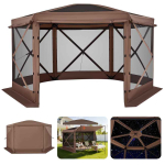 Varjualune VEVOR FY12X12Brown-6, 8&ndash;10 inimesele, 6 k&uuml;lgpaneeli, Pruun, 3,6 &times; 3,6 &times; 2,2 m