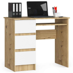 Arvutilaud A-6 CLP, vasakpoolne, 3 sahtlit, pruuni-valge, 90 &times; 77 &times; 50 cm