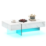 Kohvilaud, 3 sahtlit, Valge/must, 120 &times; 35 &times; 70 cm