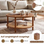 &Uuml;mmargune diivanilaud, kahetasandiline, &Oslash; 80,01 &times; 45,72 cm