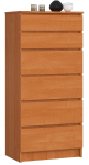 Kummut K60, 6 sahtlit, pruuni v&auml;rvi, 60 &times; 130 &times; 40 cm