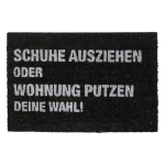 Kookosest uksematt Relaxdays, Valge/must, 60 &times; 40 cm