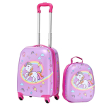 Laste kohvrikomplekt VEVOR LGA4T-16UNC-P08, 2 osa, Roosa, 32 &times; 23 &times; 45 cm