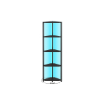Riiul 24,8x48x146,6cm., must