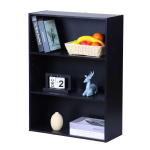 Vabalt seisev riiul Relaxdays, 3 sektsiooni, Must, 60 &times; 82 &times; 24 cm