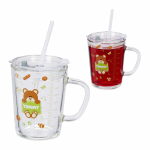 Laste klaasid Relaxdays 10044952.0, 2 tk, 400 ml, Pruun/Roheline/​​Mitmev&auml;rviline, 12 &times; 12,5 &times; 9,5 cm