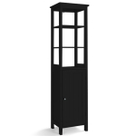 Vannitoa kapp, 3 tasandit, uks, Must, 40 &times; 32 &times; 161,5 cm