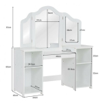 Laste tualettlaud 107x40x117cm, valge v&auml;rv