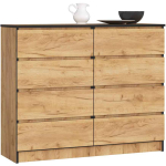 Kummut K120, 8 sahtlit, pruun, 120 &times; 99 &times; 40 cm