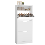 Jalatsikapp VASAGLE, 3 ust, avatud lahter, 14&ndash;18 paari, Valge, 60 &times; 139 &times; 24 cm
