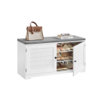 Esiku jalan&otilde;upink VASAGLE LSB044, 3 tasandit hoiuruumiga, Valge/hall, 101 &times; 35,5 &times; 52,5 cm